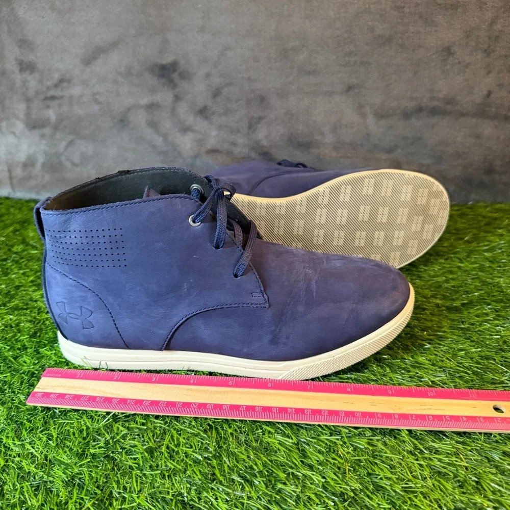 Under Armour Street Encounter Mid Navy Blue Chukka Sneaker‎ Boots Youth size 5.5